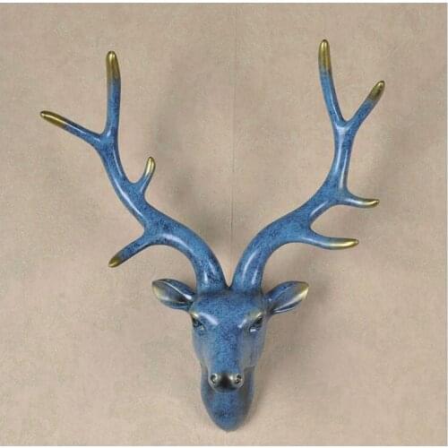 Resin Wall Hanging Sculpture Deer Head Ornaments Statue Murals Home Decorations Resin Artware Handiwork Creative Decorative