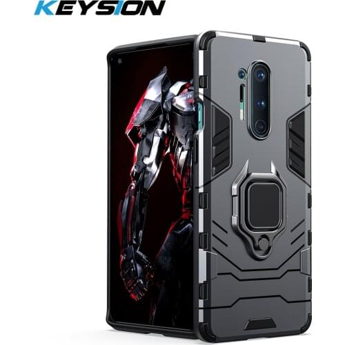 KEYSION Shockproof Armor Case For Oneplus 8 8 Pro 8T 7 7 Pro 7T Pro Ring Stand Back Phone Cover for Oneplus Nord N10 5G N100
