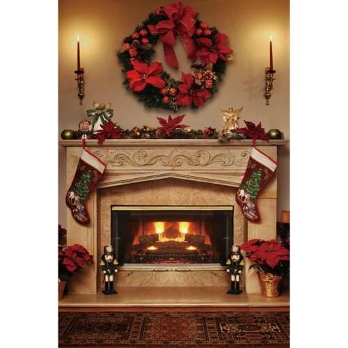 Christmas Backdrop Fireplace Vintage Room Baby Portrait Photography Background Photozone Vinyl Photophones For Photos Photocall
