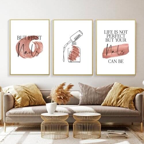 Self-adhesive Wall Stickers Wall Art Decoration Beauty Line Art Nail Quote Posters And Prints Picture Print Tech Art Home Decor