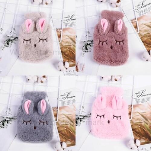 Cute Reusable PVC Stress Pain Relief Therapy Hot Water Bottle Bag Winter Knitted Soft Cozy Cover Warm Heat Hand Warmer Wholesale
