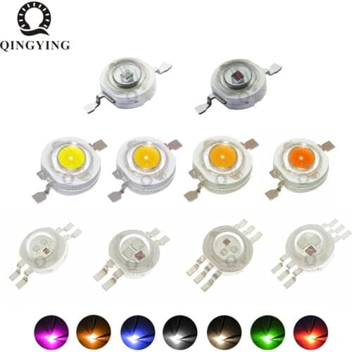 50pcs 1W 3W High Power LED Light-Emitting Diode LEDs Chip SMD Warm White Red Green Blue Yellow For SpotLight Downlight Lamp Bulb