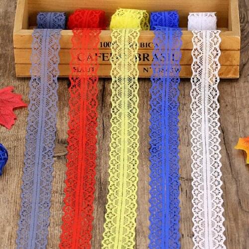 New 1meter/lot Lace Ribbon Tape Width 25MM Trim Fabric DIY Embroidered Net Cord for Sewing Decoration African Lace Fabric Ribbon