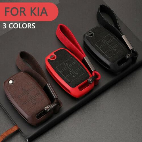 Suede Leather Car Key Case For KIA Sportage Ceed Rio Cerato Soul For KIA Rio X Line Sportage 2020 Cerato Ceed Key Holder Cover