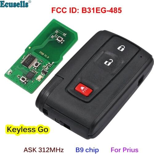 2+1/3 Buttons ASK 312MHz Keyless Go Remote Key FCC ID: B31EG-485 TOY43 for TOYOTA Prius MOZB31EG with Emergency Key 89994-47061