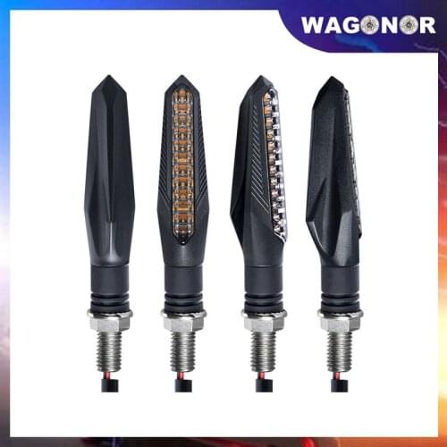 4 x Universal LED Turn Signals for Motorcycle Arrow Amber Lamp Rear Flashing Signal Brake Lights Indicators For Honda Motor 12V