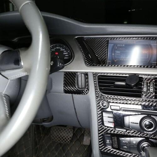 Car Accessories Interior Car Key Hole Decoration Frame 3D Interior Sticker For Audi A4L / A5 2009-2016 Real Carbon Fiber 1 Pcs