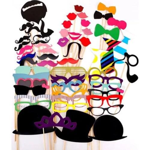 Free shipping 5bags=58pcs/bag Mr Mrs Just Married Fun Photo Booth Props Bride Groom Wedding Decoration event party supplies