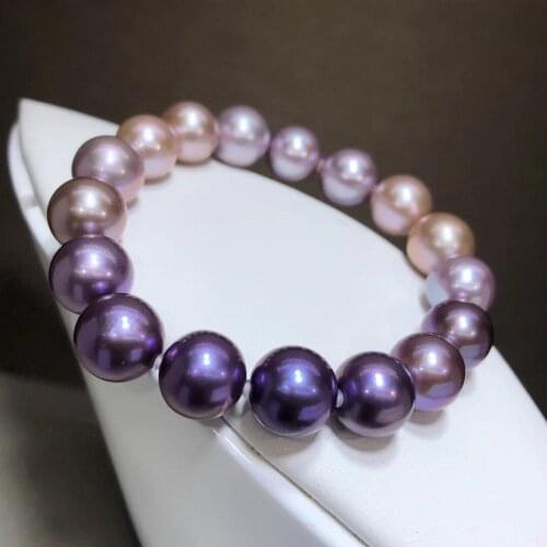D113 Pearls Braceles 10-11mm Fine Jewelry Natural Fresh Water Purple Pearls Bracelets for Women Fine Pearls Bracelets