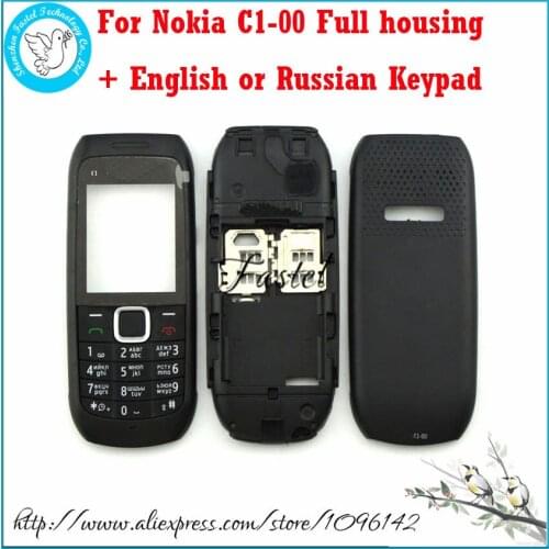 For Nokia C1 C1-00 New Full Complete Phone Housing Cover Case + English or Russian Keypad, Free Shipping