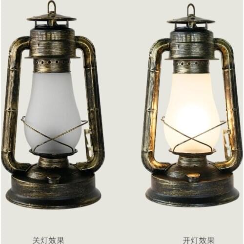 Iron glass vintage E27 incandescent energy saving indoor table lamp for living room bedroom