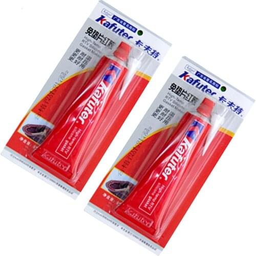 2pc Kafuter-588 85g Red Glue Sealant Waterproof And Oil Resistant High Temperature Resistant Vehicle Maintenance Sealing Glue