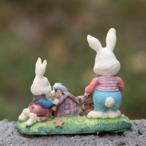 1Pc Miniature Fairy Garden Mini Forest Farm Rabbit Animal Mini Bunny Family Figurines Landscape Handicraft Decoration Toys Gifts