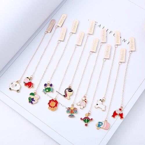 4PCS Fashionable Bookmark Exquisite Animal Pendant Page Folder Metal Reading Book Mark Decoration Book Clip Office Stationery