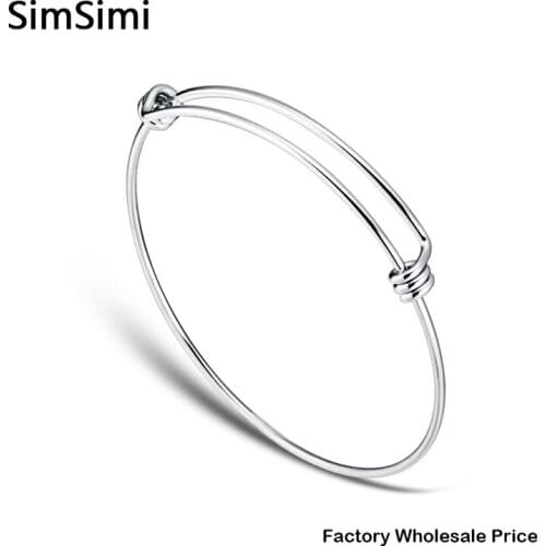 Never Fade Stainless Steel Bangle Bracelet 22cm Cuff Bracelet Expandable Wrist Bangle Bracelet High Polished Wholesale 10pcs