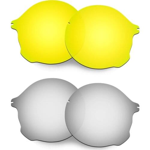 HKUCO For Tailend Sunglasses Polarized Replacement Lenses 2 Pairs - Gold&Silver