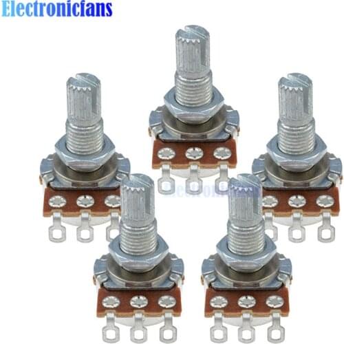 5Pcs/Lot Guitar Mini Control Pots B500K Long Split 18mm Shaft Linear Taper Potentiometers B500K Ohm Guitar Tone Potentiometer