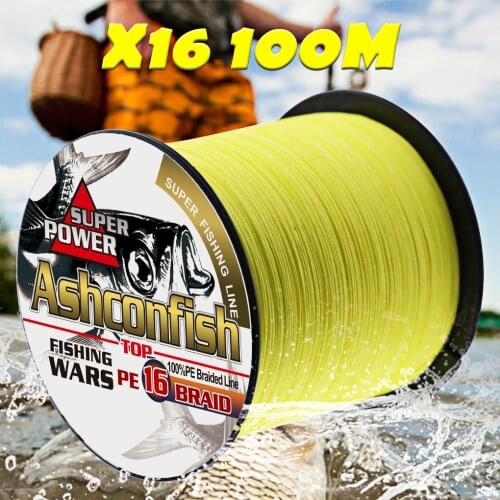 Strong hollowcore braided fishing line 16x 100M pe super Ocean Boat Fishing braided wires 20LB-500LB leader line 0.16mm-2.0mm