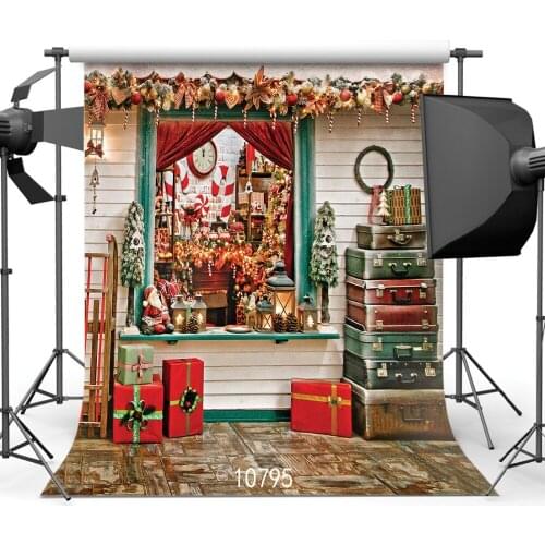 Christmas Photography Backdrop Gift Boxes Decoration House Children and Kid Backgrounds for Photo Studio Photography Accessories