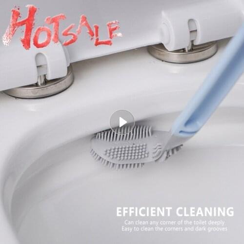 4 Colors New Golf Toilet Brush Soft Rubber Long Handle No Dead Angle Toilet Cleaning Brush With Quick Drying Holder Set