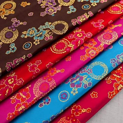 Silk satin garment fabric brocade jacquard fabrics material for sewing cheongsam and kimono of DIY