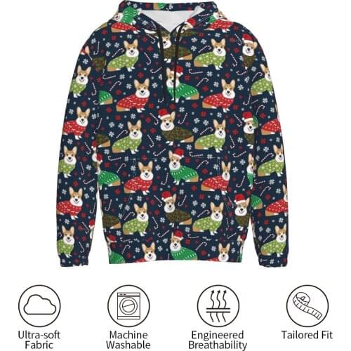 Dog Cute Welsh Corgi Puppy Sweatshirt Men And Women Harajuku Hoodie Hip Hop Stranger Things Hooded