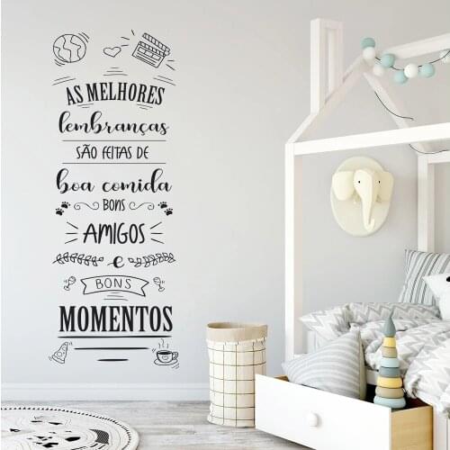 Vinyl Stickers As Melhores Lembranças Portuguese Quotes Wall Decals Wallpaper For Kitchen Bedroom Decoration Mural RU2257