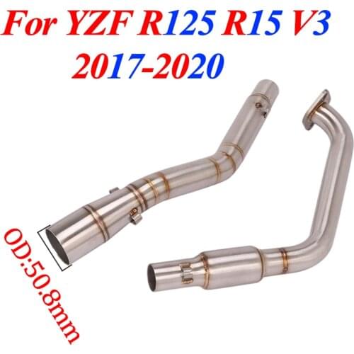 Motorcycle Exhaust For Yamaha R125 YZF-R15 V3 2017 - 2020 2019 2018 19 18 YZFR15 MT 125 2019 2018 Front Middle Link Pipe Escape