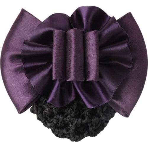 Fashion Women Professional Bow Barrettes Ribbon Hair Clip Nurse Hotel Postal Bank Stewardess Hairpins Snood Net Bun Hairgrips