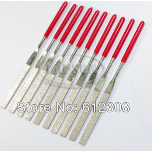 10pc/Lot Flat Diamond Coating Needle File Files Set 5 x 180mm for Jewelers Tool Steel Stone Glass Metal 5*180*70mm freeshipping