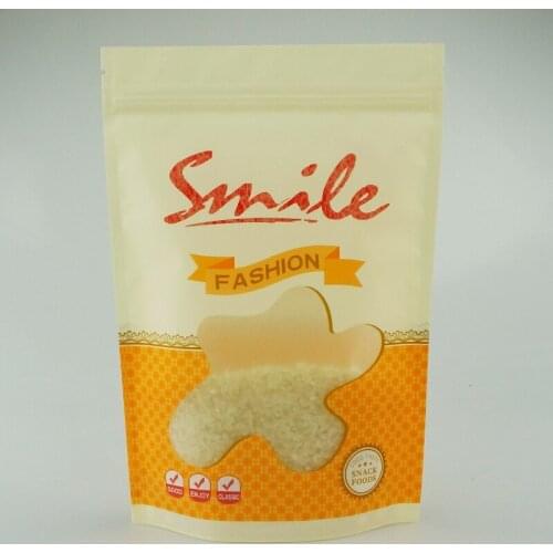 100pcs Resealable Stand up ziplock bag with printing, zipper clip seal plastic pouch Matte clear Wire window cookies snack sack