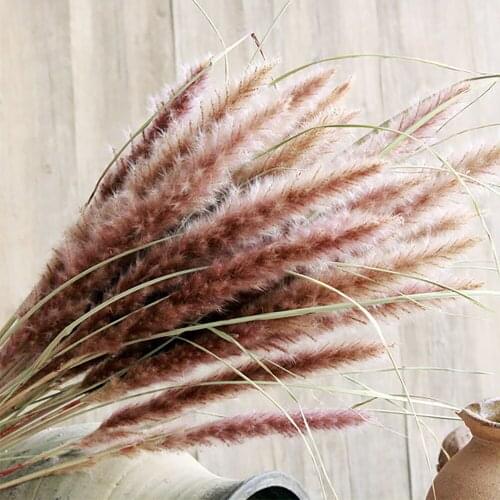 15pcs Dried Small Pampas Grass Flowers Pantas Artificiales Bunch Decals Plants Bouquet Home Decor Wedding Decoration