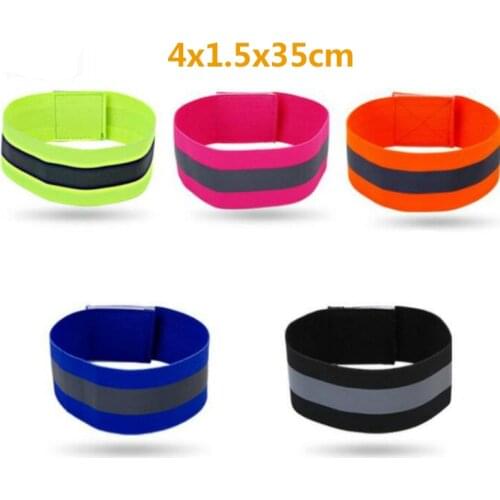 Reflective Bands Elasticated Armband Wristband Ankle Leg Straps Safety Reflector Tape Straps for Night Jogging Walking Biking