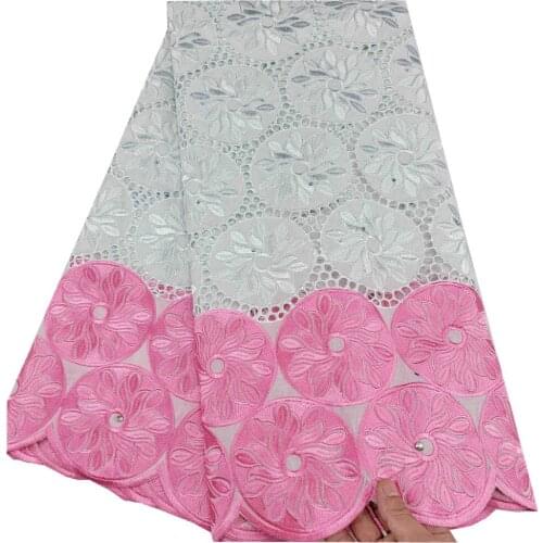 5Yards 2021 White Lace Fabric Swiss Voile Lace in Switzerland African Lace Fabric Cotton Swiss Lace Fabric For Dress h20-98
