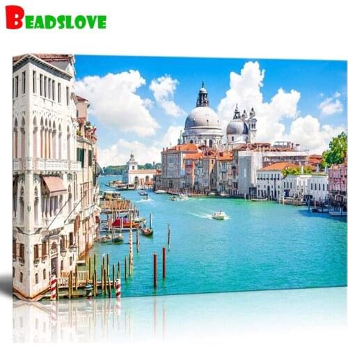 5D Diamond Painting Venice Water Town Full Square Drill Picture Of Rhinestones Diamond Mosaic Cross Stitch Home Decoration