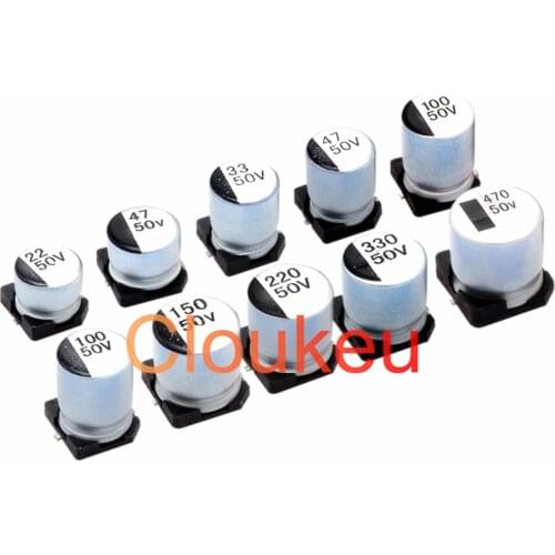 4*5.4mm SMD Aluminum Electrolytic capacitor 16V 25V 35V 50V 0.1uF 1uF 2.2uF 3.3uF 4.7uF 10uF 22uF