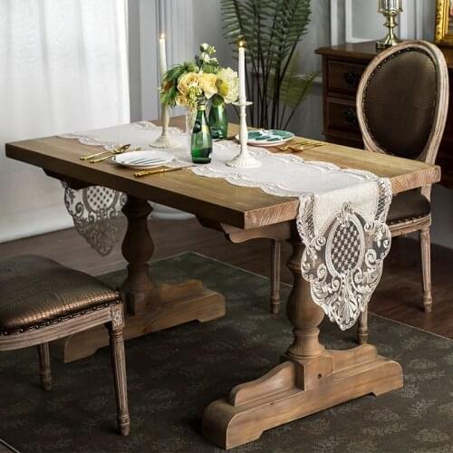 European Linen Embroidered Gray Table Runner Bedroom Study Wall Cabinet Living Room Piano Cover Kitchen Wedding Party Decoration