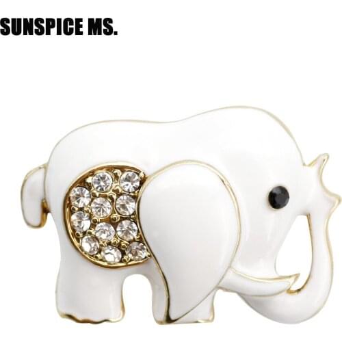 Lovely Elephant Animal Brooches For Women Enamel Kids Jewelry Gift Indian Auspicious Elephant Baby Brooch Scarf Lapel Pins 2018