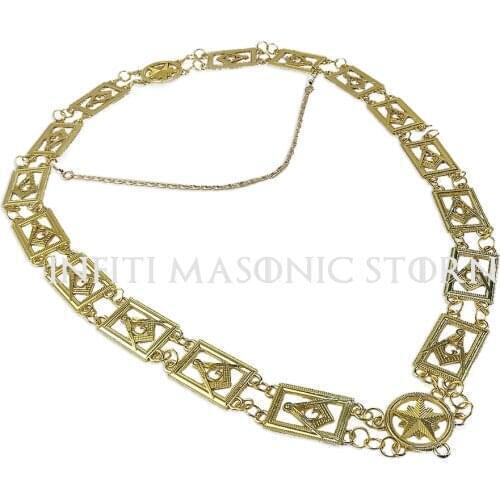 Masonic Royal Arch Sign Master Collar Custom Masonic Lodge Blue Official Masonic Master Mason Gold Metal Collar Chain