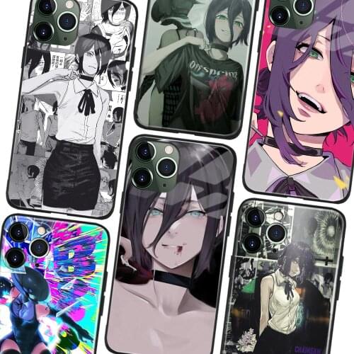Reze Chainsaw Man Manga Anime Soft TPU Glass Phone Case for IPhone SE 6s 7 8 Plus X Xr Xs 11 12 Mini Pro Max Samsung Redmi
