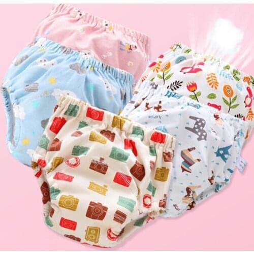 Baby Training Pants Panties Baby Cotton Diapers Washable Reusable Cloth Diaper Nappies Changing Infants Children Underwear Nappy