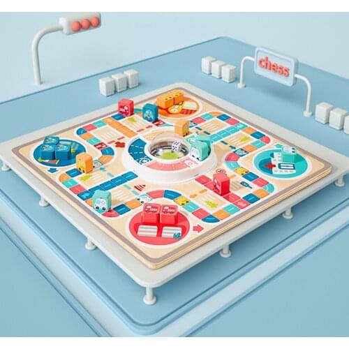 Double Side Children Modern Ludo Intelligence Multi Functional Flying Chess Kid Educational Table Party Game Interactive Toy