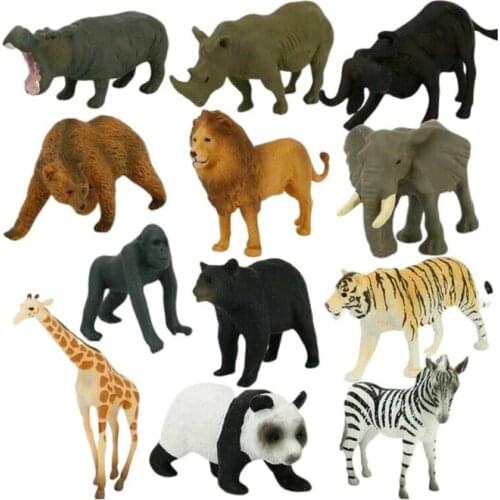 12pcs Mini Animal World Zoo Model Figure Action Toy Set Cartoon Sea Fish Dinosaur Animal Lovely Plastics Collection Toy for Kids