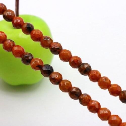 Hot sale!Orange Turkey stone faceted 6mm round loose beads 15" DIY women jewelry handmade accessories