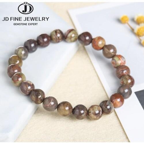 JD 1pcs Factory Price Natural Agate Stone Good Luck Picture Banded Agate Body Healthy Gemstone Bracelet Collection Gift
