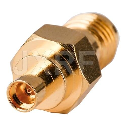 JXRF Coaxial Coax Adapter SMA Female Jack to MMCX Female Jack Straight Gilded MMCX to SMA Connector