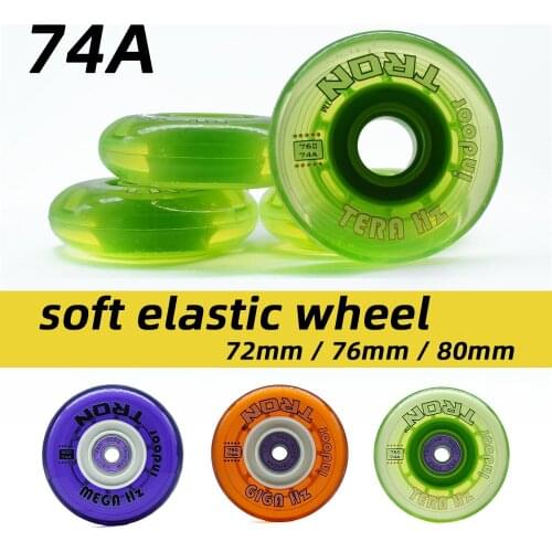 【72mm 76mm 80mm】74A hockey roller skates wheels for Slalom inline skating wheel purple orange green indoor skating tyre 4pcs/set