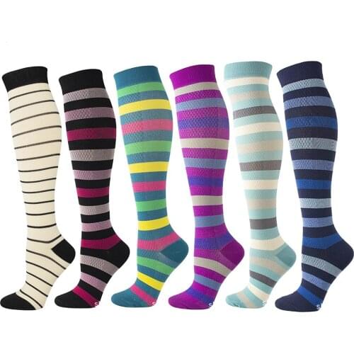 24 Styles Unisex Compression Socks Breathable Sport Travel Socks For Nurses Splints Flight Travel Pregnancy Edema Recovery Socks