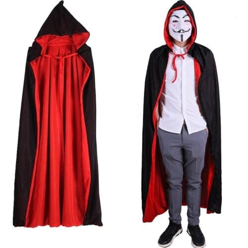 Halloween Costumes for Women Men adult Carnival kids children boys girls red black Vampire Witch Long medieval Cloaks Hood Capes