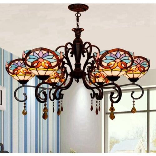 European-Style Creative Crystal Lovely Baroque Vintage Living Room Dining Room Bedroom 68 Crystal Chandelier Bar Pastoral